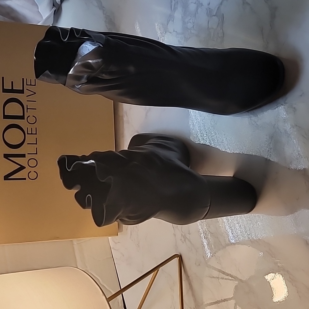 🔥🔥MODE COLLECTION JIRA LEATHER ANKLE BOOT BLACK SIZE 9 - Picture 8 of 13